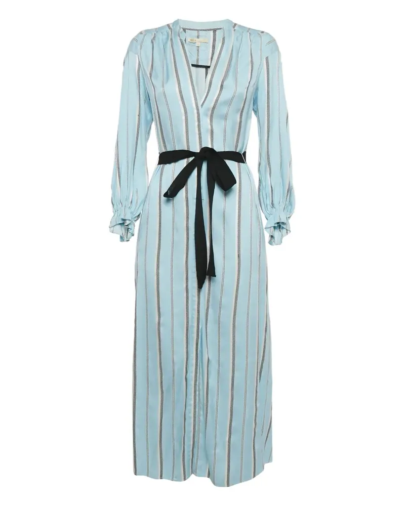 Maje Gestreiftes Kleid mit Gürtel - Blau Blau
