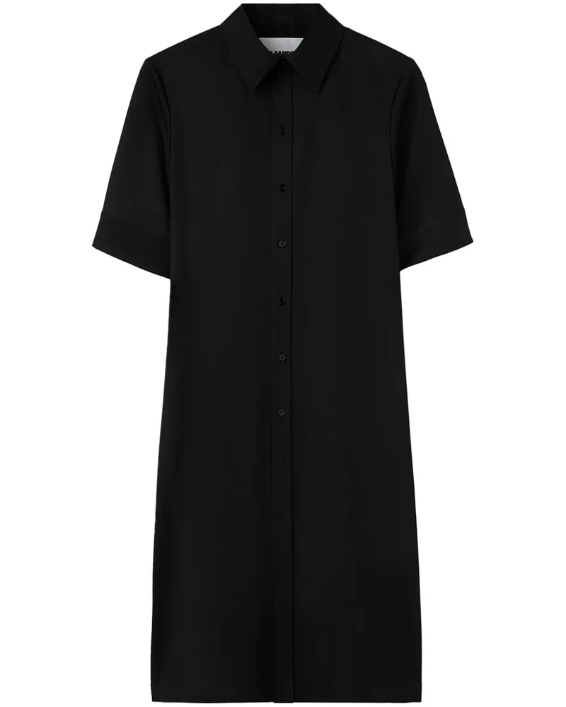 Jil Sander Hemd aus Gabardine Schwarz