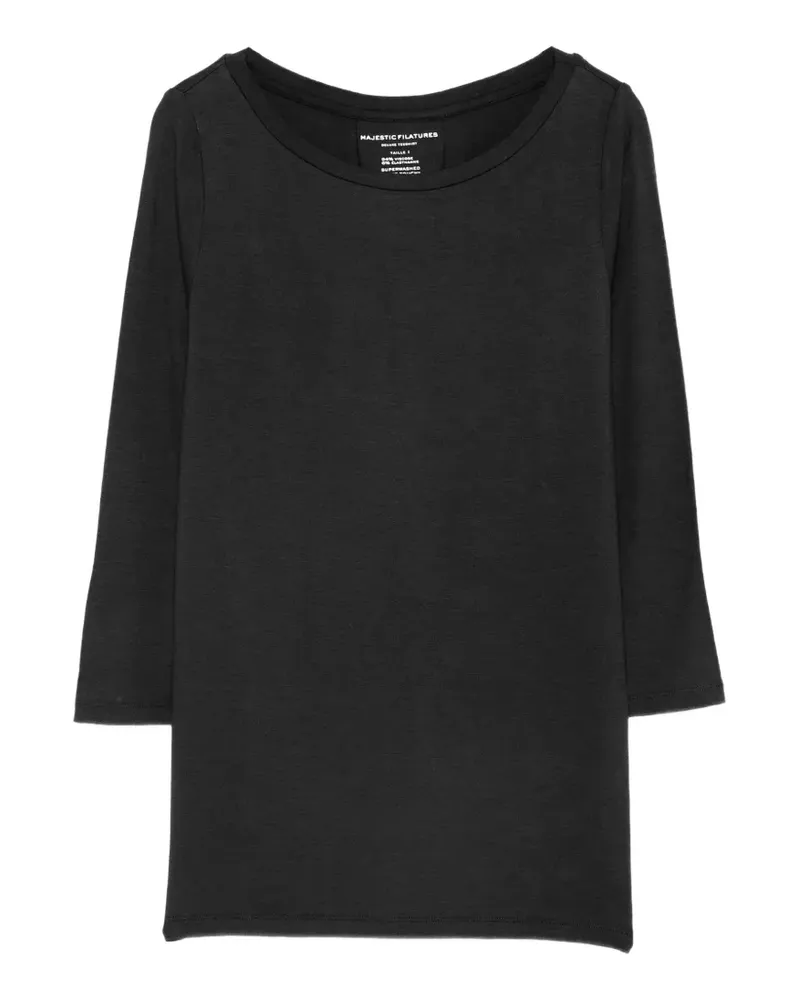 Majestic pleated-back T-shirt - Schwarz Schwarz