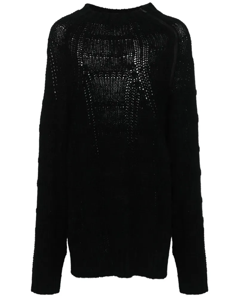 Yohji Yamamoto Pullover aus Fischerstrick - Schwarz Schwarz