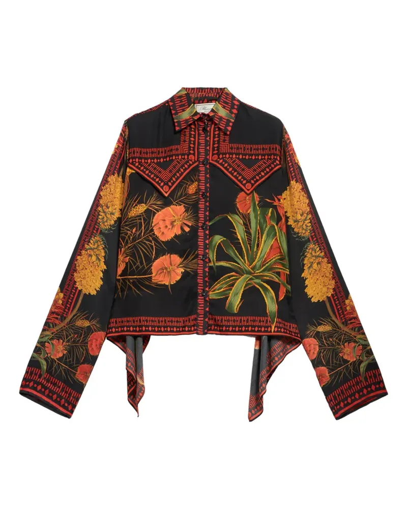 Blumarine Twill-Hemd mit Schal-Print - Schwarz Schwarz