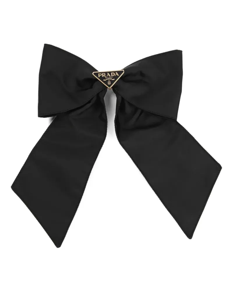 Prada logo-embellishment bow hair clip - Schwarz Schwarz