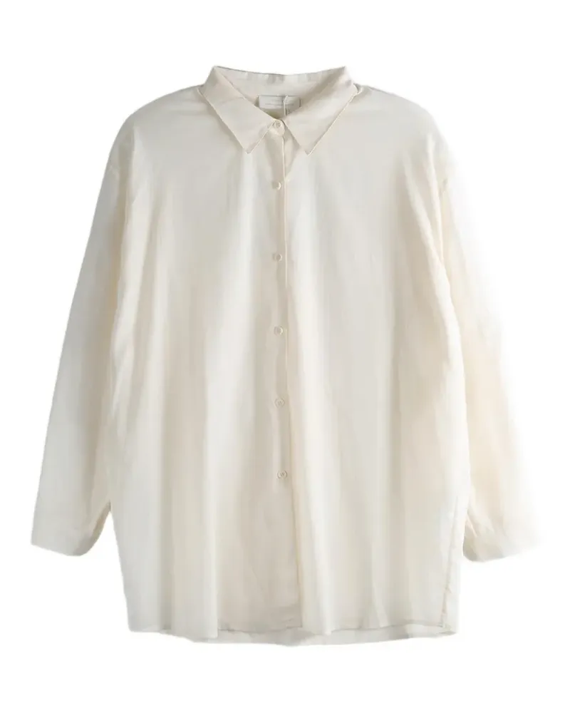 AMOMENTO semi-sheer long-sleeve shirt - Weiß Weiß