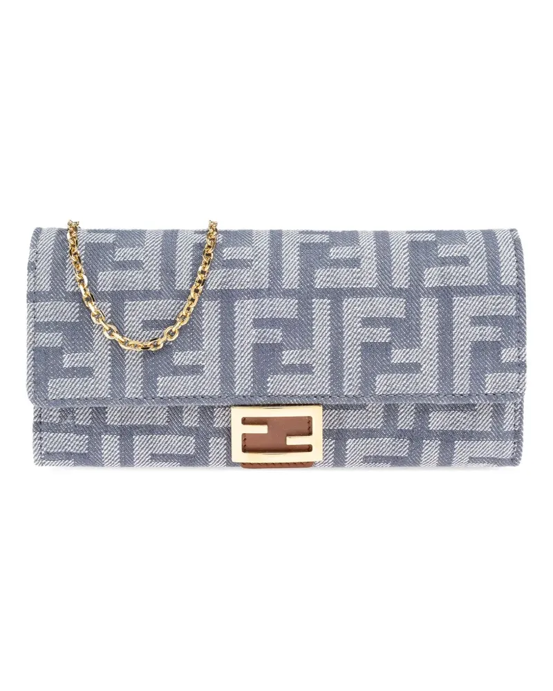 Fendi Clutch mit Logo-Muster - Blau Blau