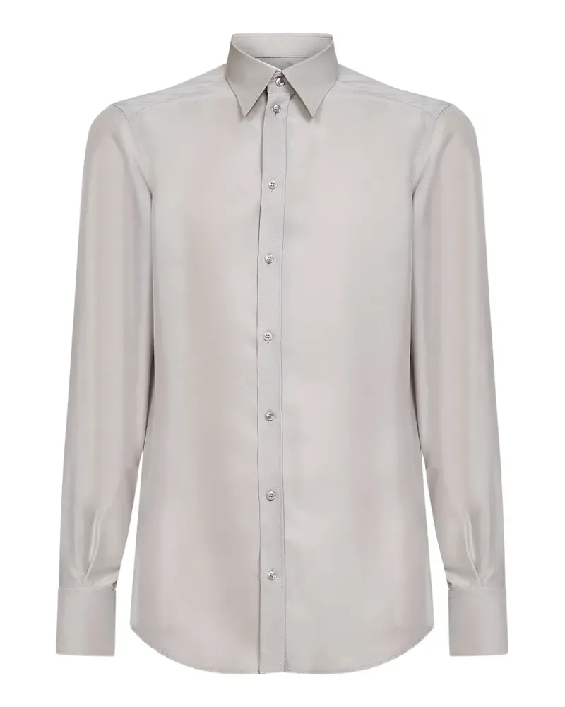 Dolce & Gabbana button-placket long-sleeve shirt - Grau Grau