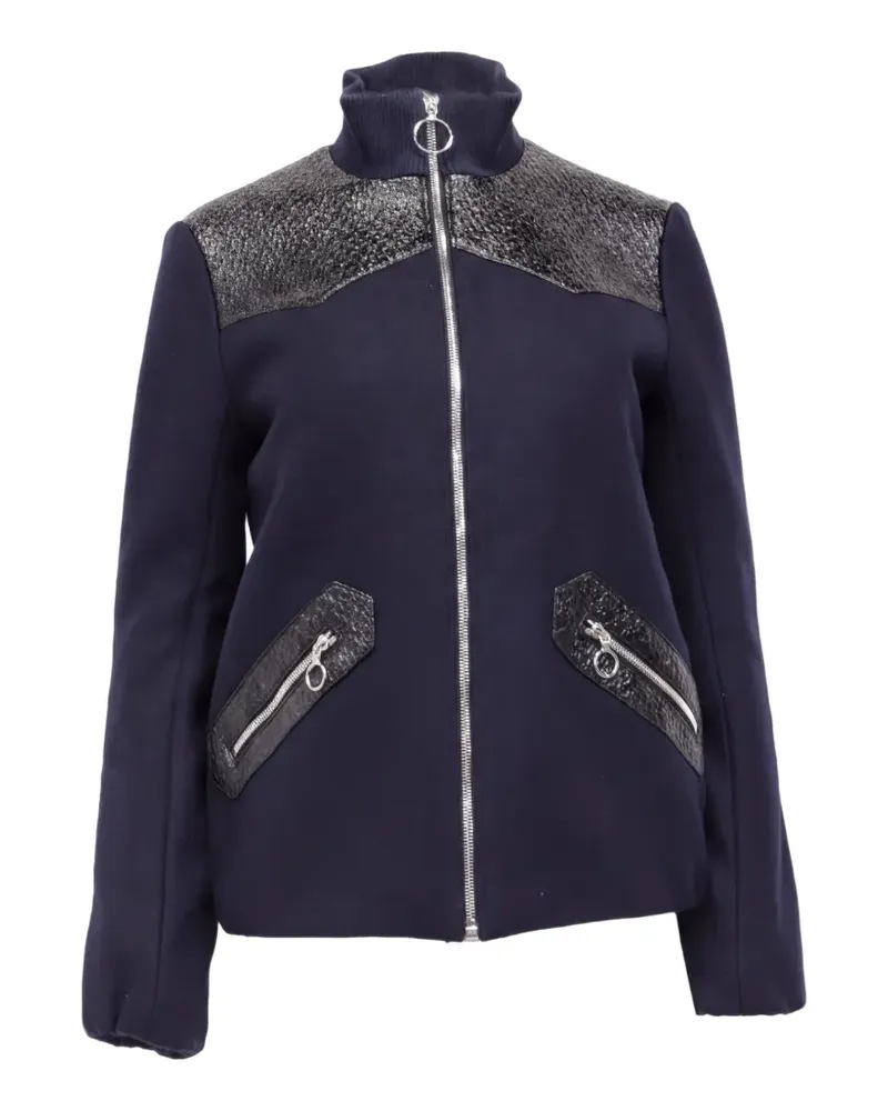 Maje Bikerjacke mit Riss-Effekt - Blau Blau