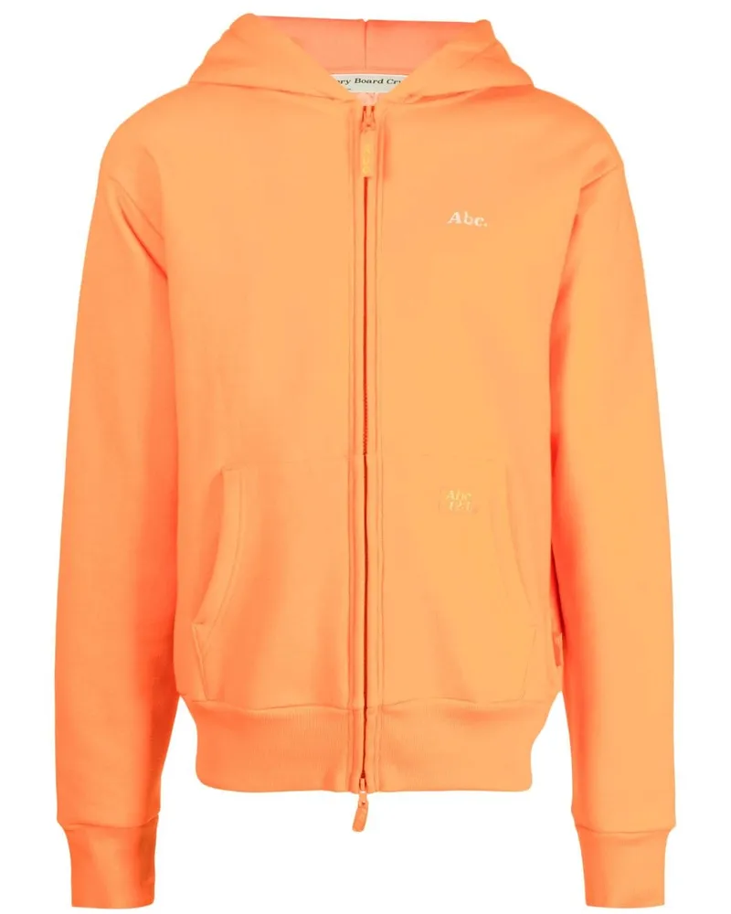 Abc. Kapuzenjacke mit Logo-Print Orange