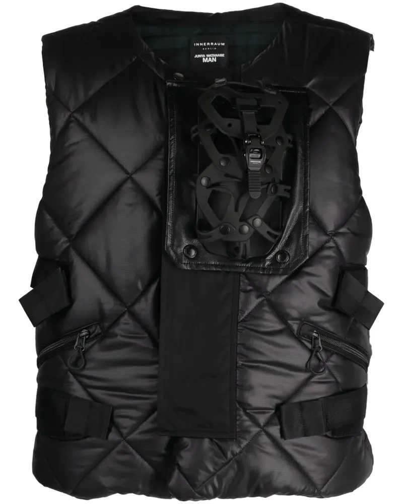 Junya Watanabe x Innerraum Steppweste mit Rucksack - Schwarz Schwarz