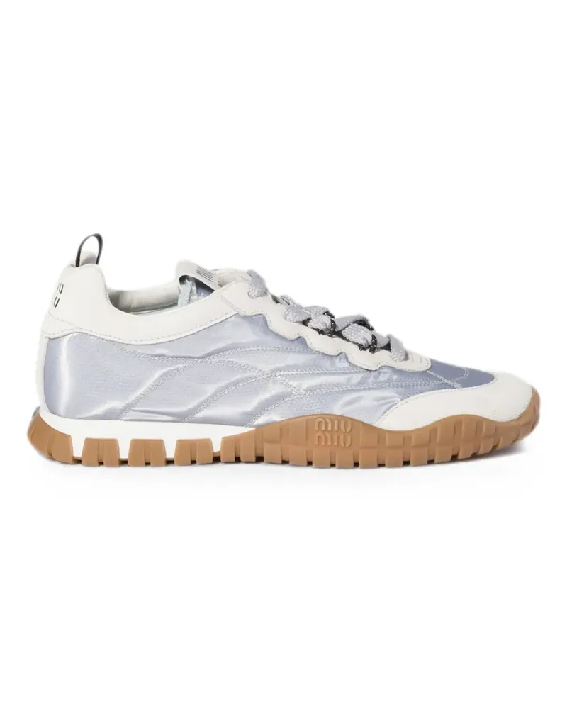 Miu Miu Tyre Sneakers aus technischem Gewebe und Wildleder - Grau Grau