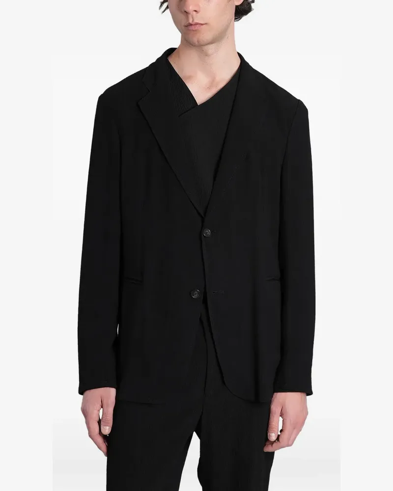 Emporio Armani single-breasted crepe jacket - Schwarz Schwarz