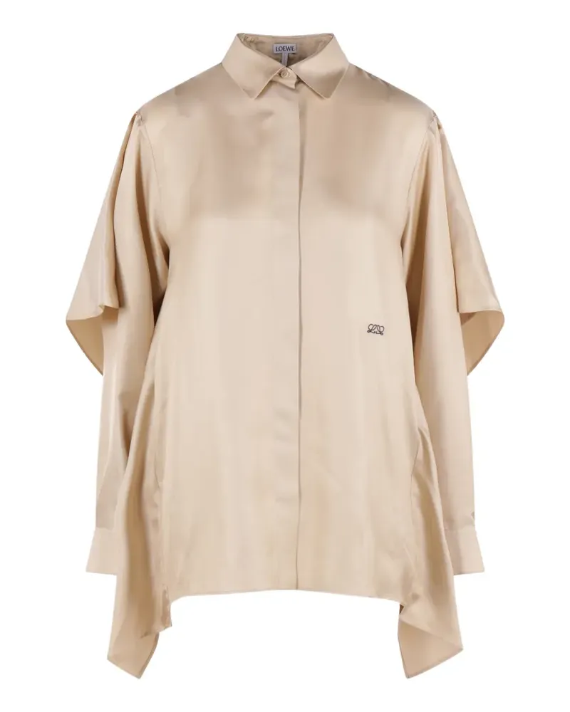 Loewe cape shirt in silk - Nude Nude