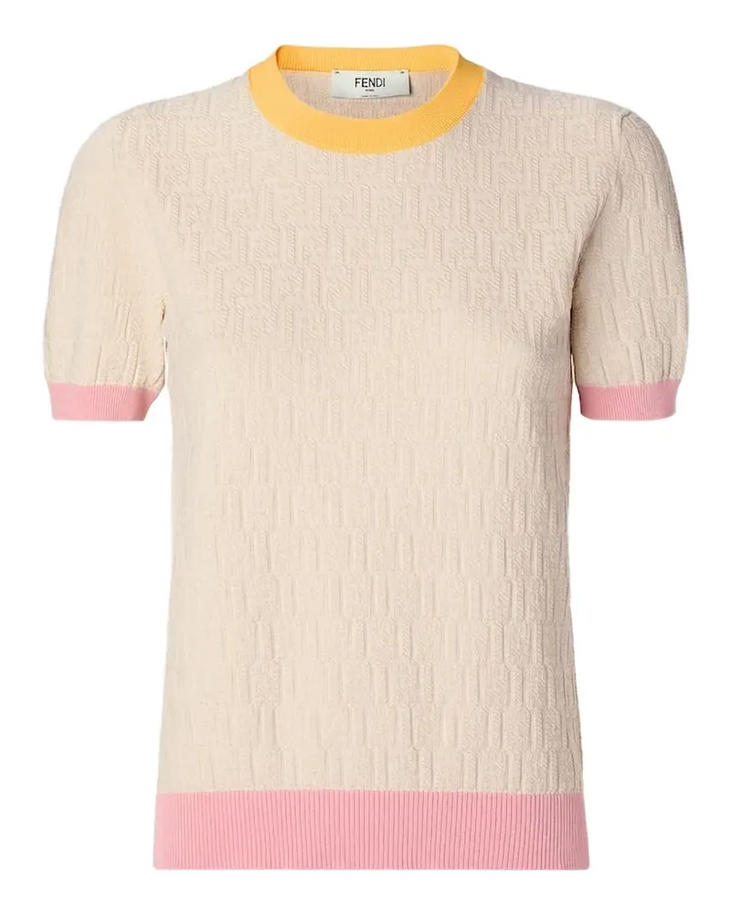 Fendi Texturiertes T-Shirt - Nude Nude