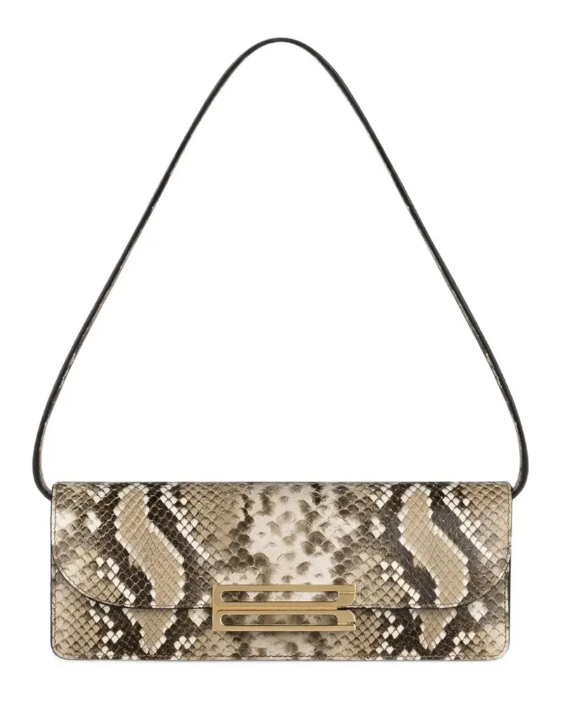 Victoria Beckham Dorian East-West-Clutch mit Schlangenprint - Nude Nude