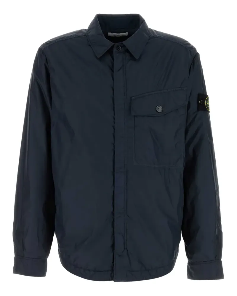Stone Island Hemdjacke mit Logo-Detail - Blau Blau