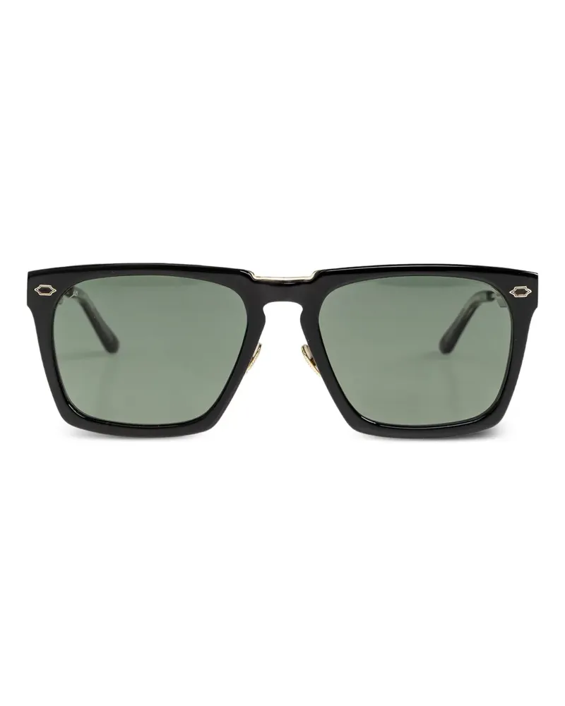 Leisure Society Lugano Sonnenbrille mit eckigem Gestell - Schwarz Schwarz