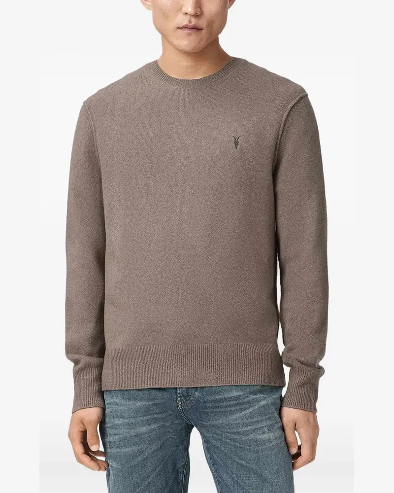 AllSaints Statten Ramskull Pullover mit rundem Ausschnitt - Grau Grau