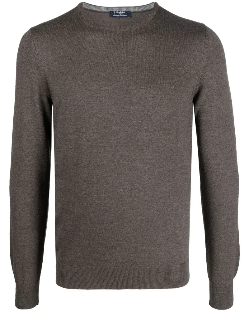 BARBA Strickpullover mit Rundhalsausschnitt - Grau Grau