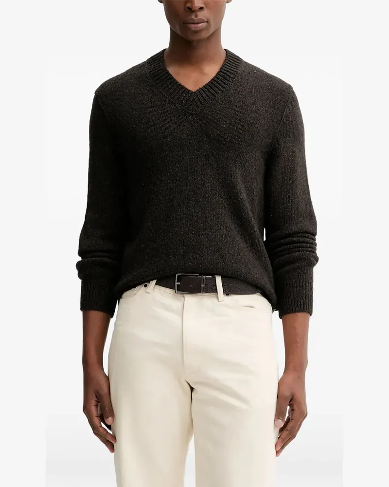 Marc O'Polo V-neck long-sleeve sweater - Braun Braun