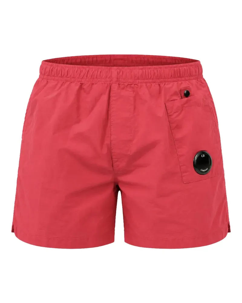 C.P. Company Badeshorts mit Logo-Patch - Rot Rot