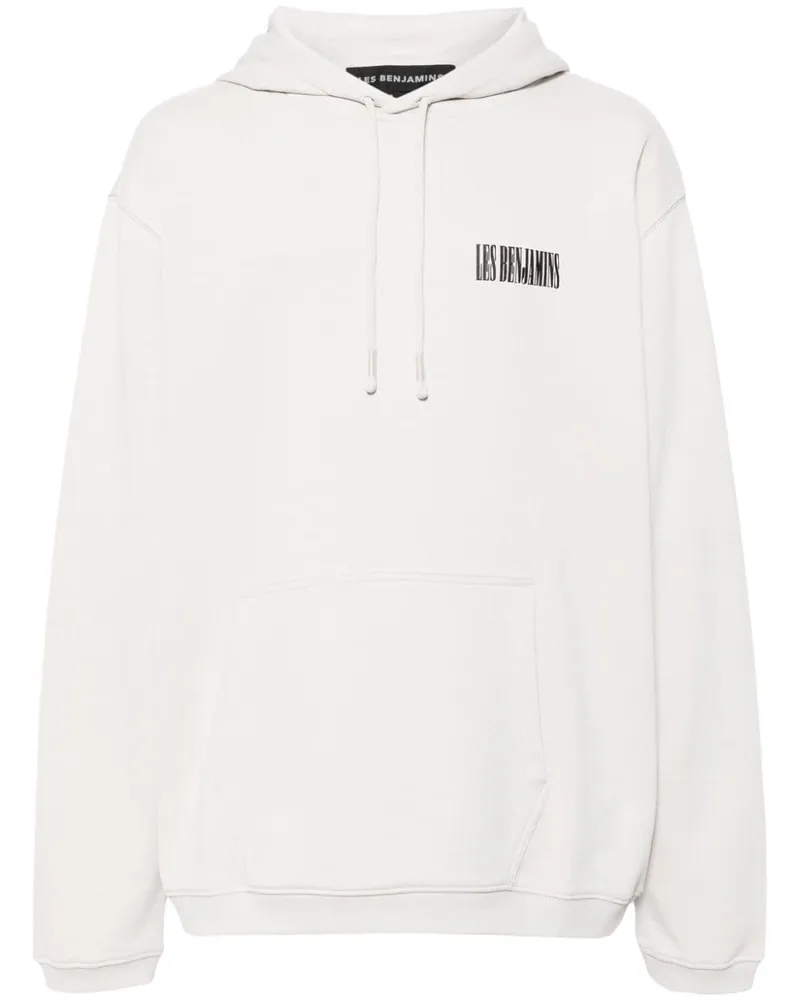 Les Benjamins Hoodie mit Logo-Print Grau