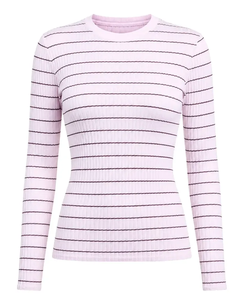 Vince Geripptes T-Shirt mit Streifen - Rosa Rosa