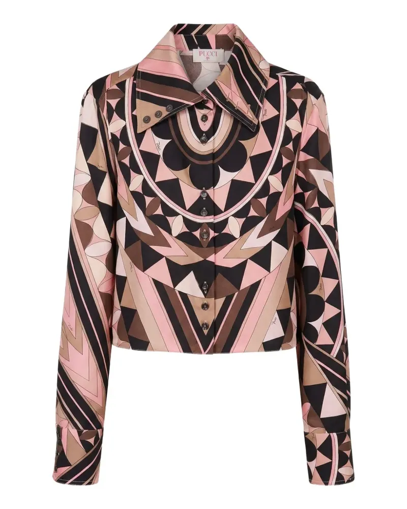 Emilio Pucci geometric-print silk shirt - Rosa Rosa