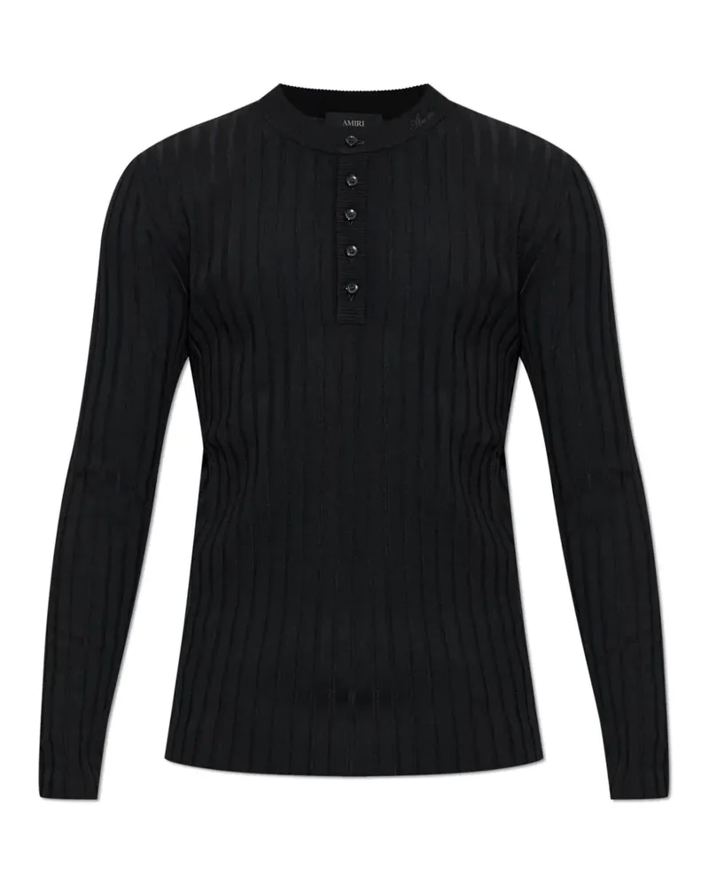 Amiri Henley-Strick - Schwarz Schwarz
