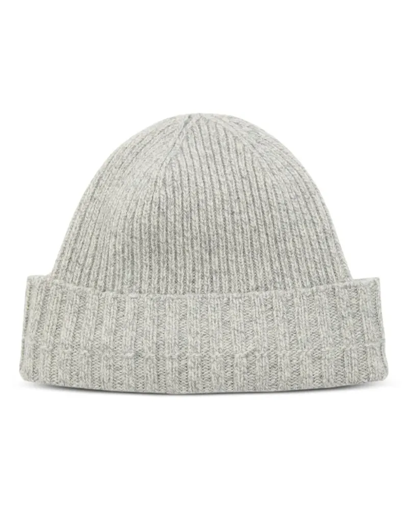 John Smedley Gerippte Elkea Beanie - Grau Grau