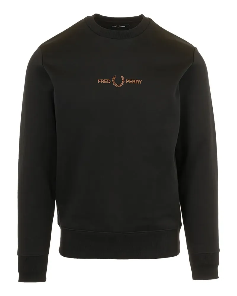 Fred Perry Besticktes Sweatshirt - Schwarz Schwarz