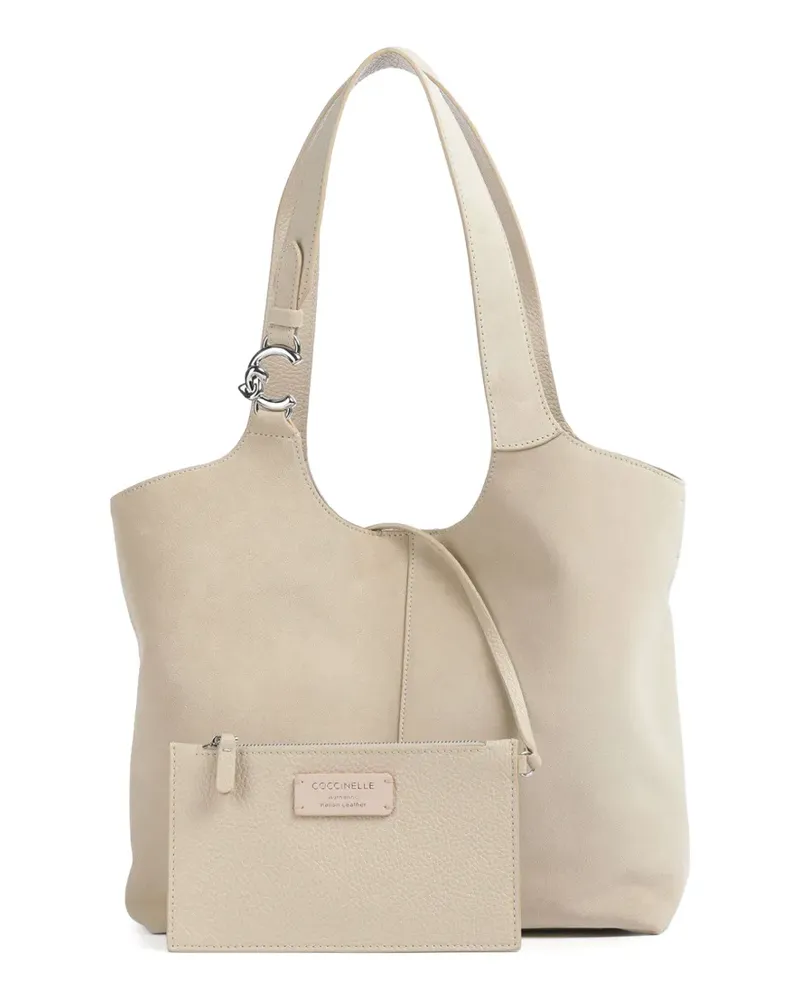 Coccinelle mini C-Easy suede shoulder bag - Nude Nude