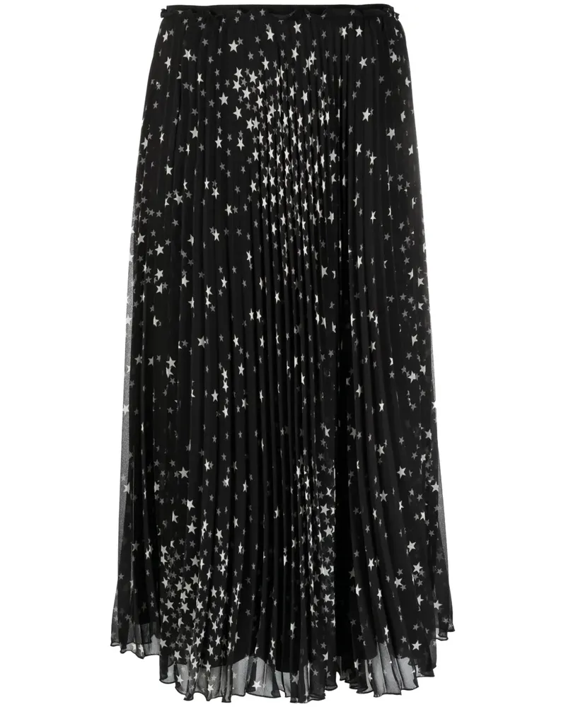 RED Valentino Midirock mit Cosmostar-Print - Schwarz Schwarz