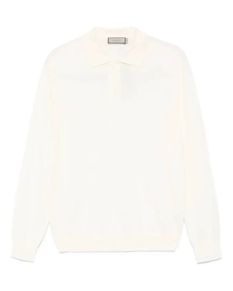 Canali Langärmeliges Poloshirt - Nude Nude
