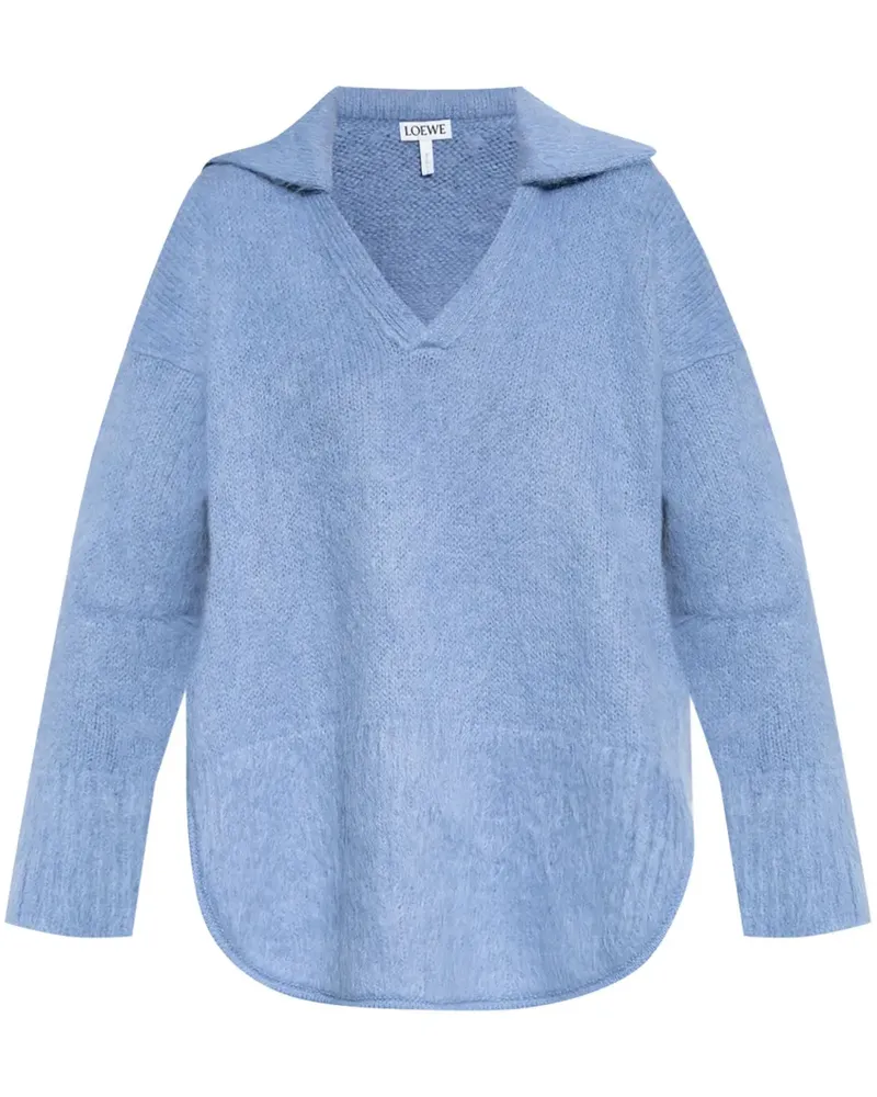 Loewe Polo-Pullover aus Wolle - Blau Blau
