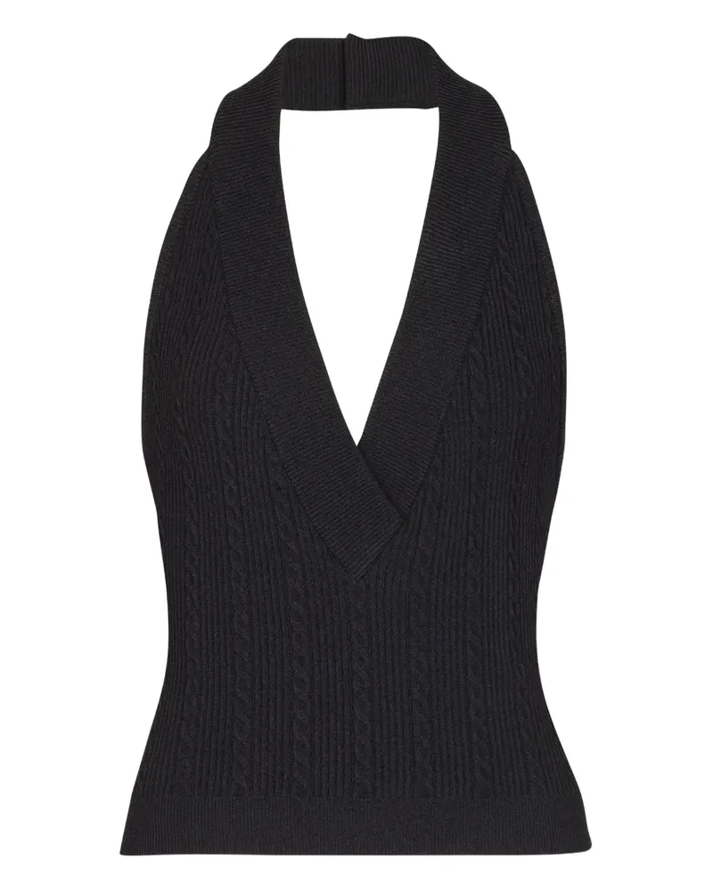 Balmain Oberteil mit Strickmuster - Schwarz Schwarz