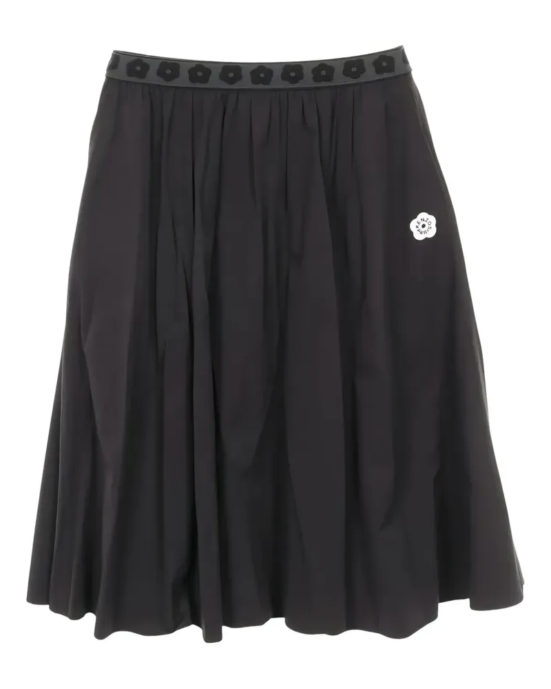 Kenzo Midirock mit Blumenbund - Schwarz Schwarz