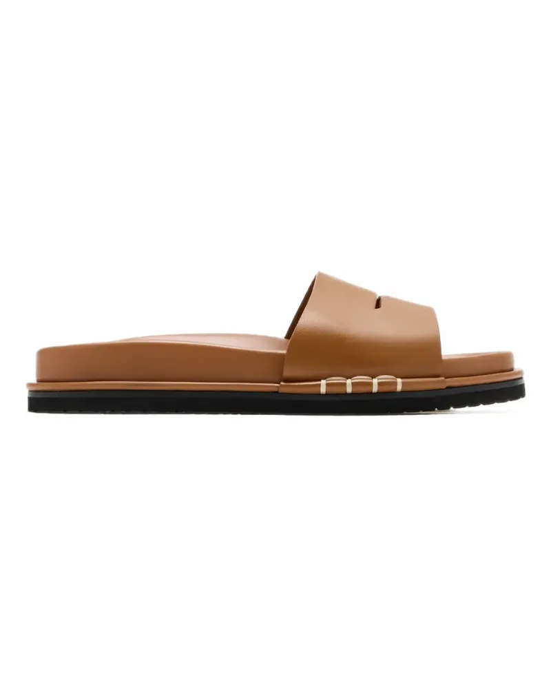 J.W.Anderson Fussbett leather slides - Braun Braun