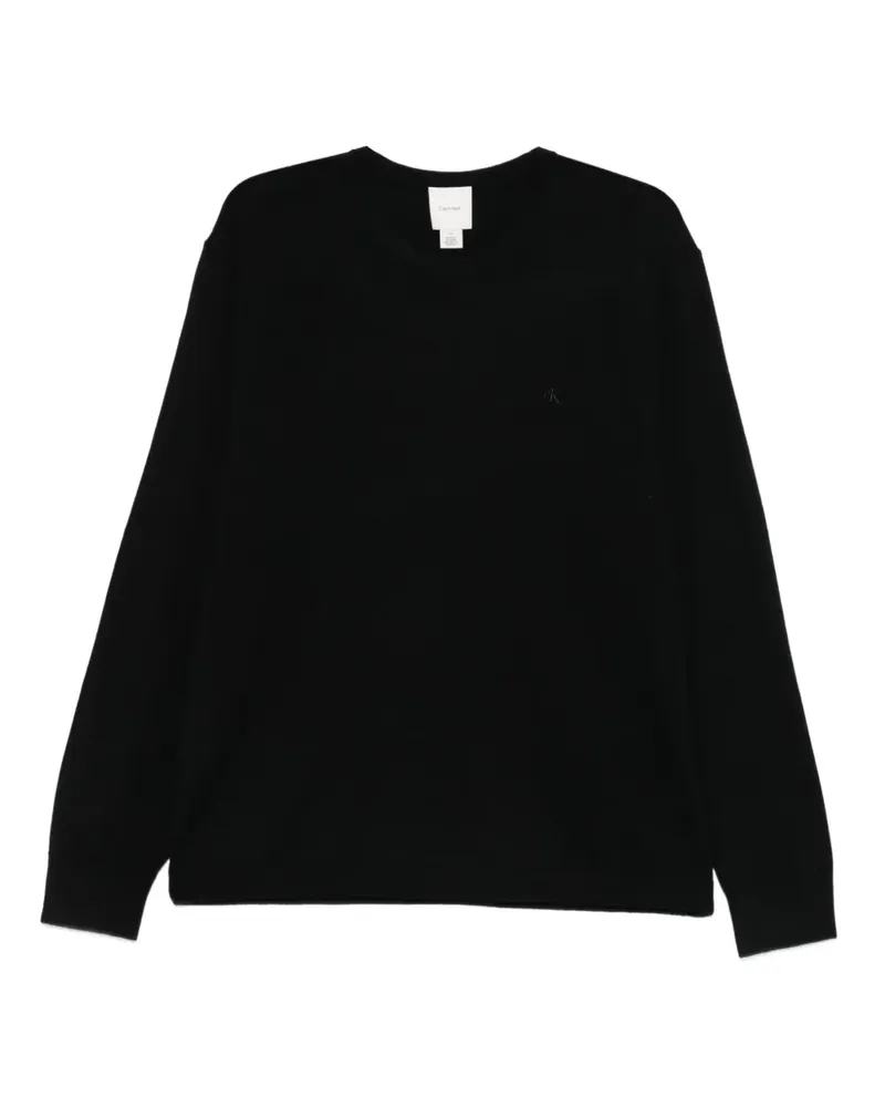 Calvin Klein Pullover mit Logo-Stickerei - Schwarz Schwarz