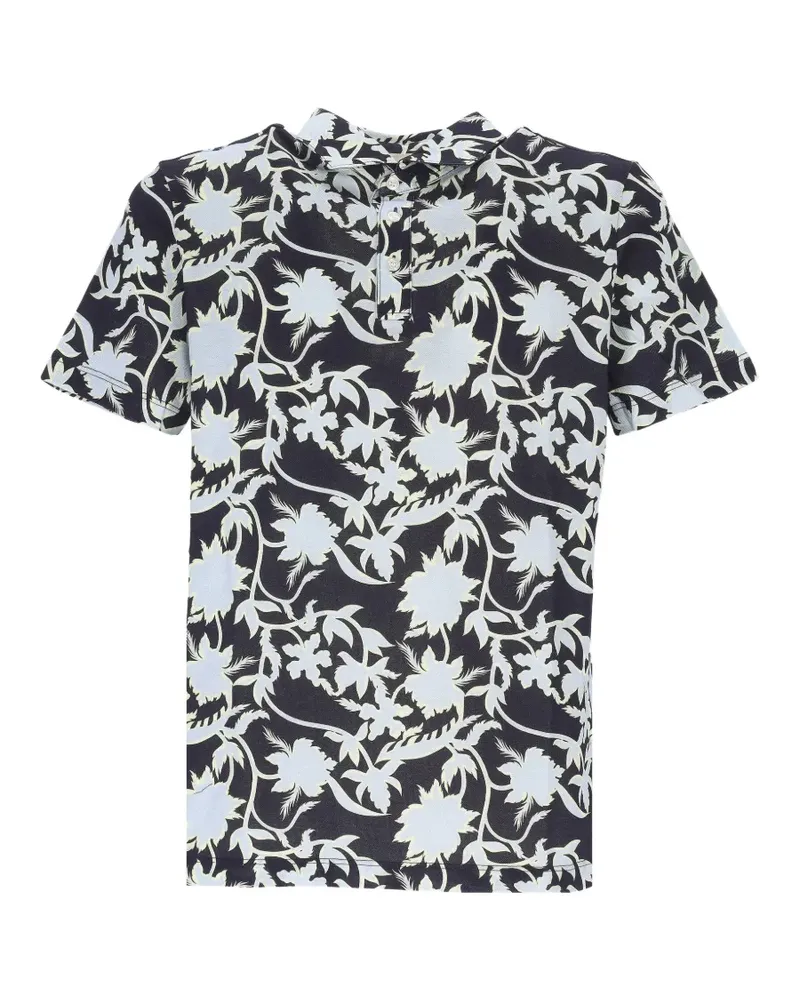 Altea Poloshirt mit Blumenprint - Blau Blau