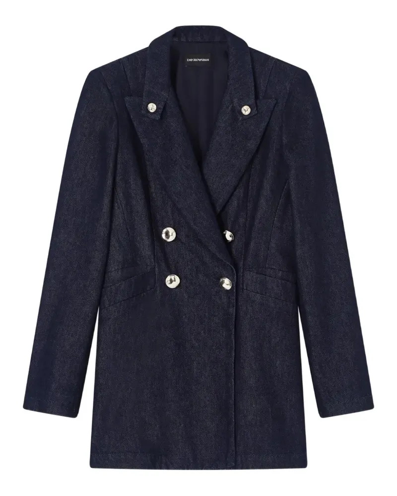Emporio Armani Doppelreihiger Mantel - Blau Blau