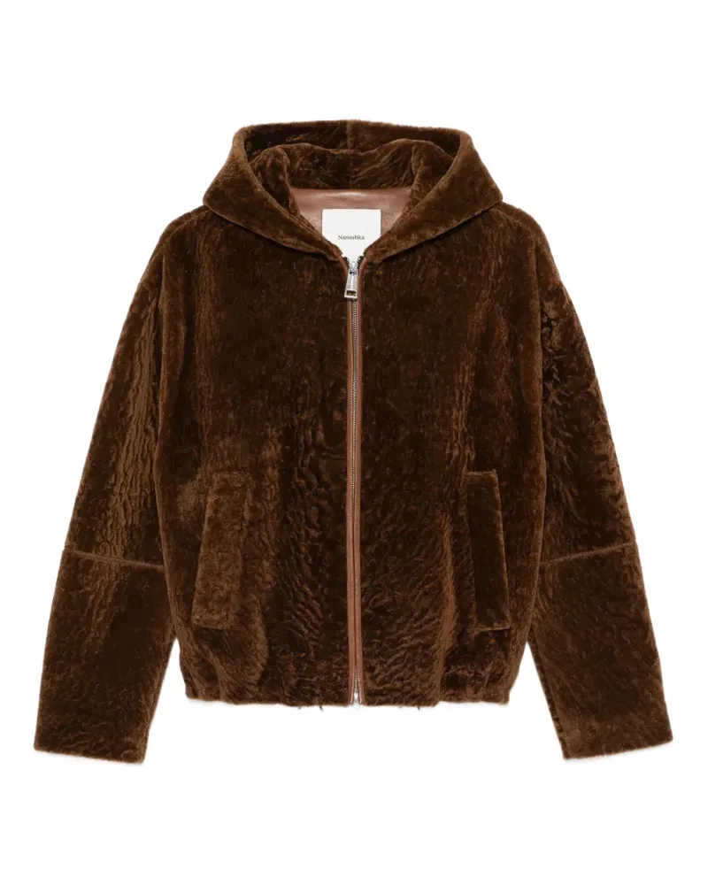 Nanushka Kapuzenjacke mit Reißverschluss - Braun Braun
