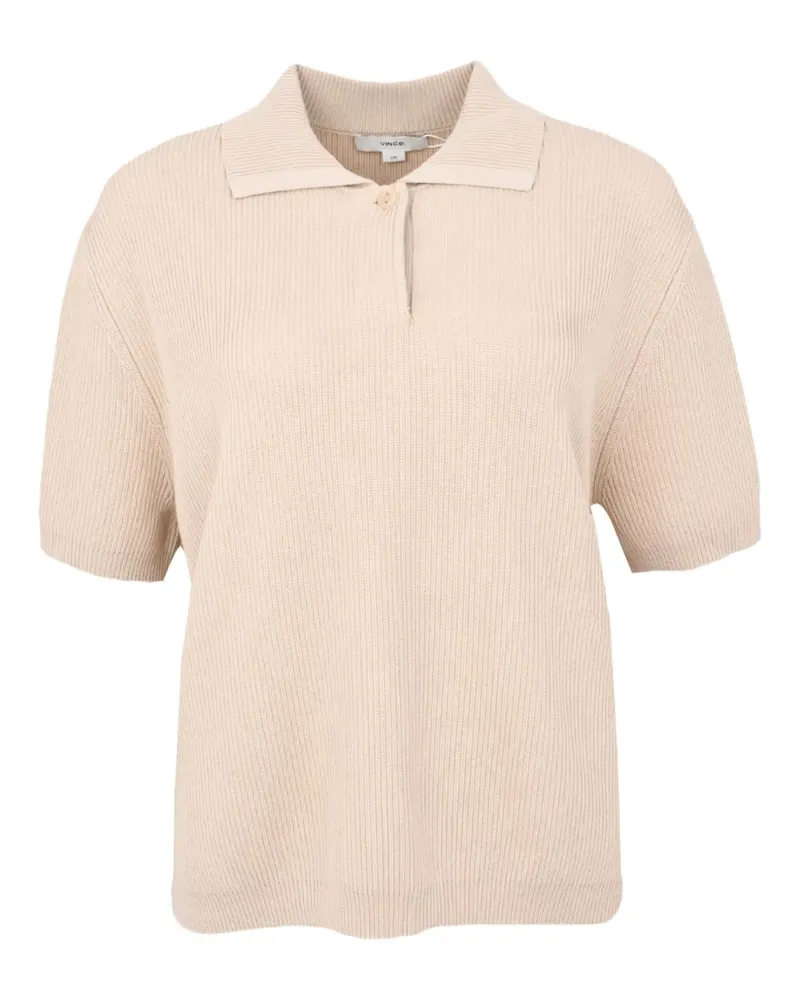Vince Geripptes Poloshirt - Nude Nude