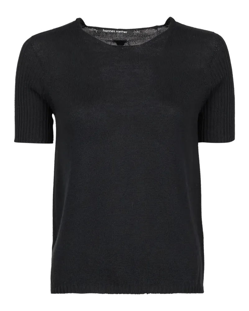 Hannes Roether ribbed-knit short-sleeve T-shirt - Schwarz Schwarz