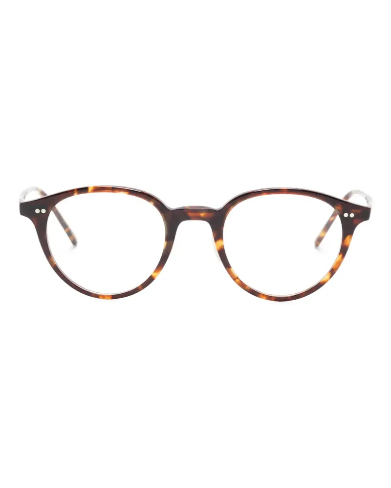 Oliver Peoples Sarelle Brille in Schildpattoptik mit rundem Gestell - Braun Braun