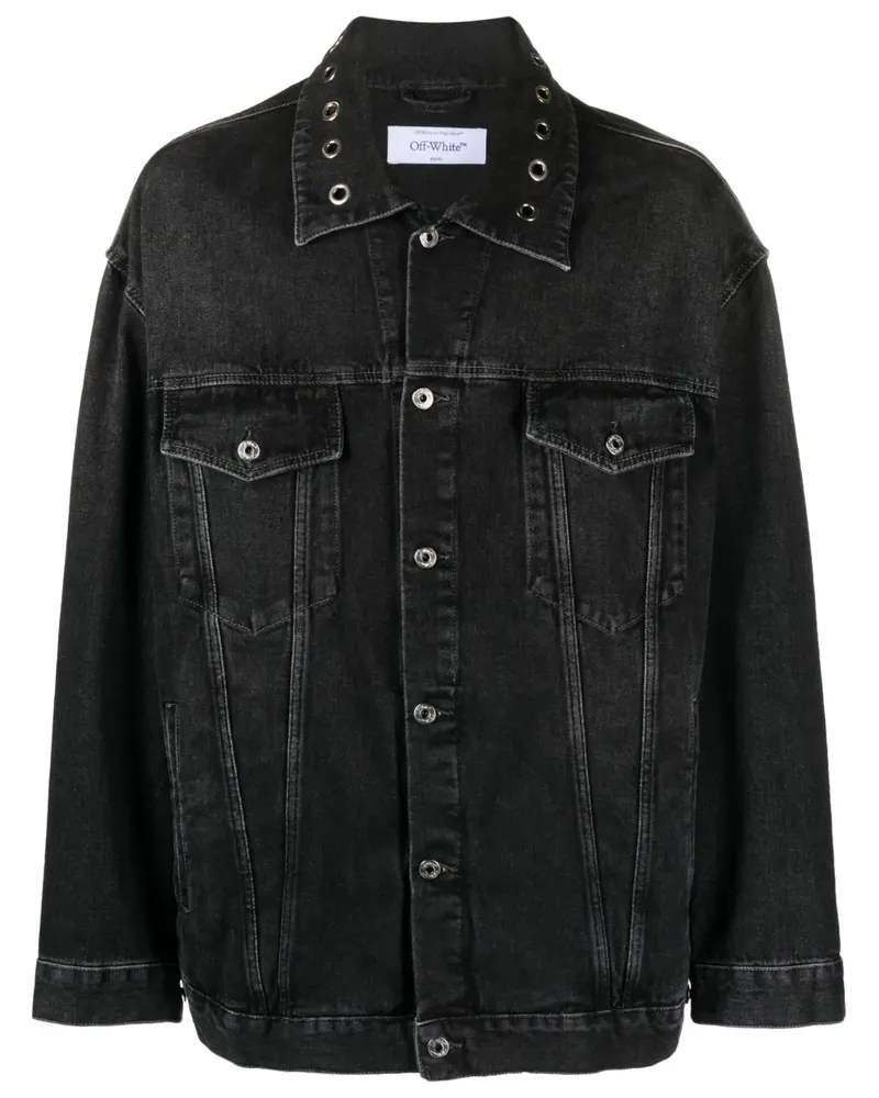OFF-WHITE Jeansjacke mit tiefen Schultern - Schwarz Schwarz