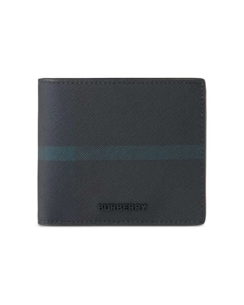 Burberry Kariertes Portemonnaie mit Logo - Blau Blau