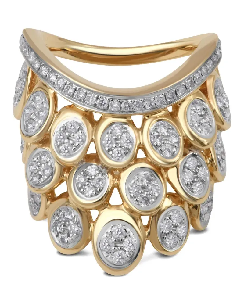 Rainbow K Blossom Pave Ring mit Diamanten - Gold Gold