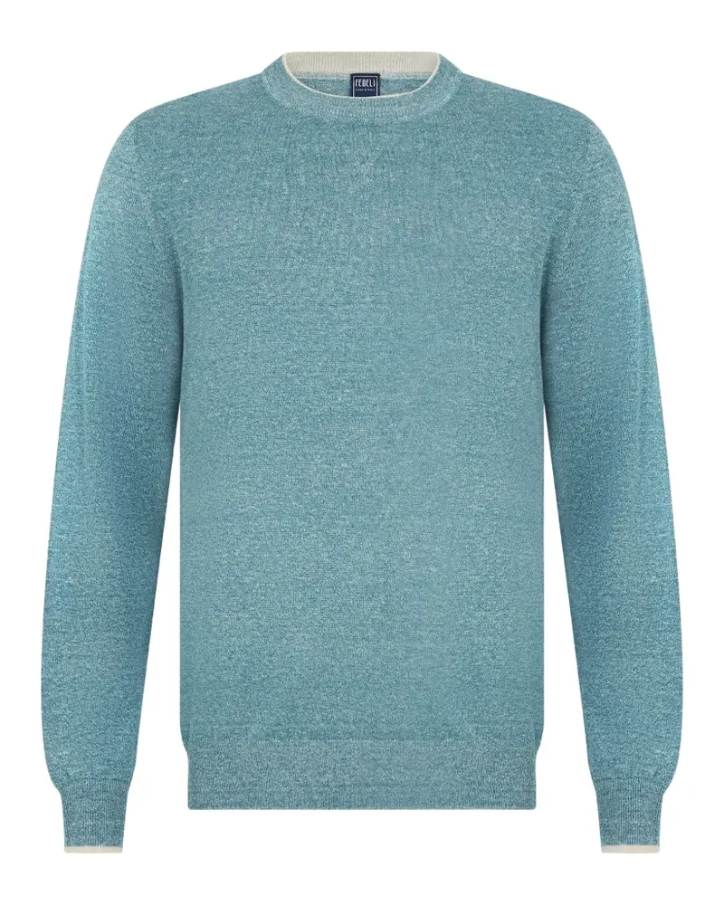 Fedeli crew-neck long-sleeve sweater - Blau Blau