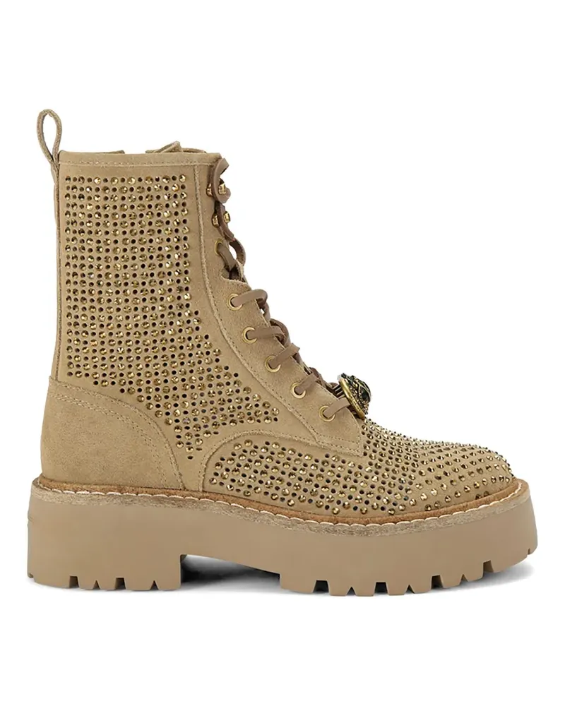 Kurt Geiger Perforierte Chelsea Stiefel mit Kristallen - Nude Nude