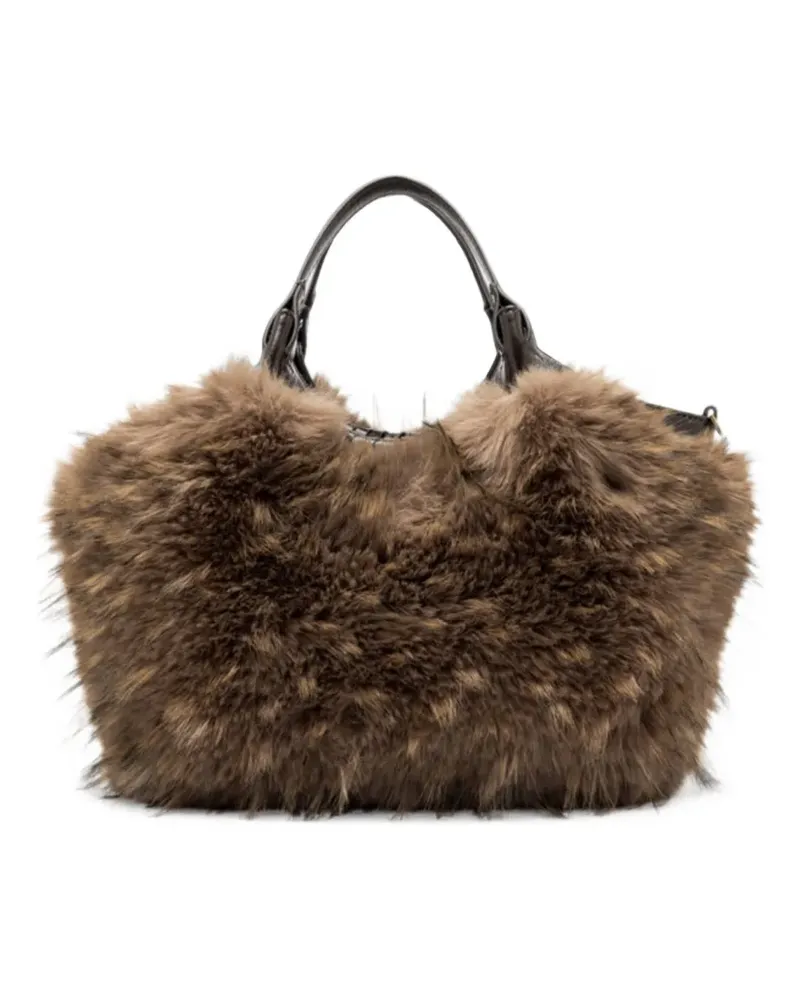 Gianni Chiarini Mittelgroße Dua Tote Bag aus Faux Fur - Braun Braun