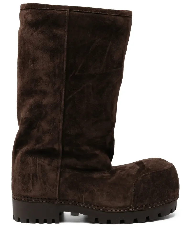 Balenciaga alaska fur high boot - Braun Braun